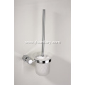 Bathroom Toilet Brush And Holder Frosted Glass